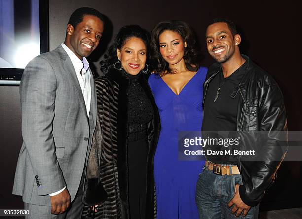 Adrian Lester, Phylicia Rashad, Sanaa Lathan and Richard Blackwood attend the afterparty following the press night of 'Cat On A Hot Tin Roof', at the...