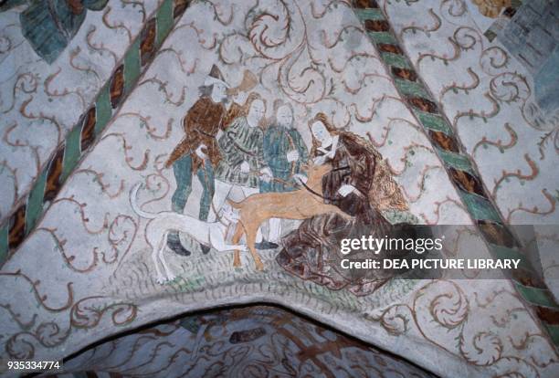 Frescoes on the vault, Holy Cross Church, Hattula, Finland.