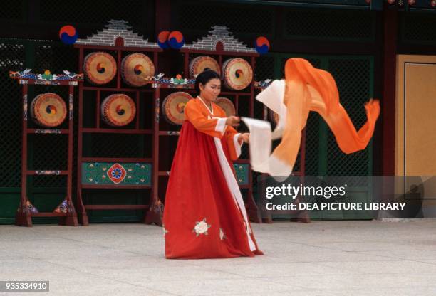 Dancer wearing traditional clothes, South Korea.