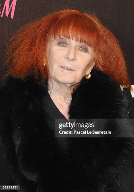 Fashion designer Sonia Rykiel attends Sonia Rykiel and H&M underwear collection launch at Grand Palais on December 1, 2009 in Paris, France.