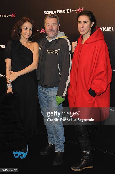 Fashion designer Nathalie Rykiel , Designer Philippe Stark and wife Jasmine attends Sonia Rykiel and H&M underwear collection launch at Grand Palais...