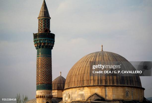 Minaret and dome of the Green Mosque , 1378-1387, Iznik . Turkey, 14th century.