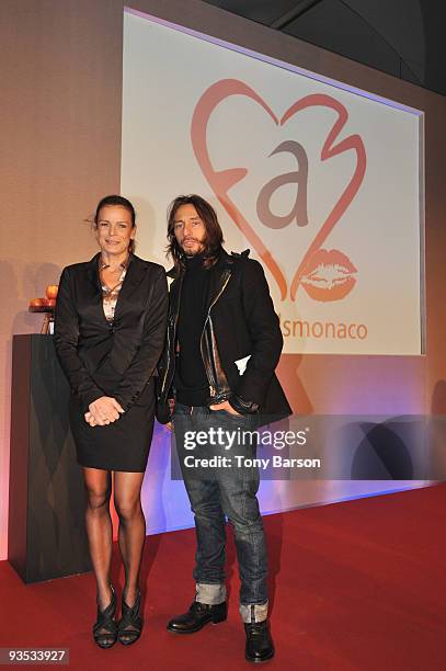 Princess Stephanie of Monaco and Bob Sinclar attend the Gala and Auction for Fight Aids Monaco at the Meridien Beach Plazza on December 1, 2009 in...