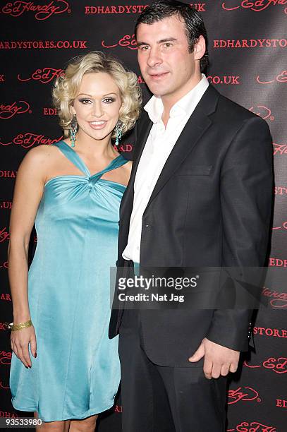 Dancer Kristina Rihanoff and former boxer Joe Calzaghe attend the opening of the new Ed Hardy store at Westfield on December 1, 2009 in London,...