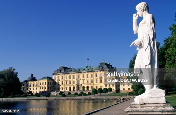 Drottningholm Royal Palace , by Nicodemus Tessin the Elder , overlooking Lake Malaren near Stockholm, Sweden.