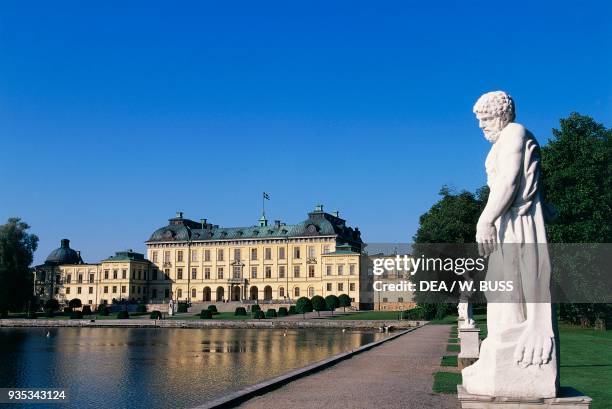 Drottningholm Royal Palace , by Nicodemus Tessin the Elder , overlooking Lake Malaren near Stockholm, Sweden.