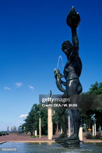 Poseidon sculpture by Carl Milles , Millesgarden, Stockholm, Sweden. Detail.