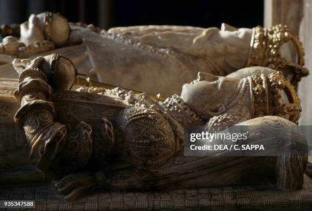 Grave of Gustav Vasa and two of his wives, by Willem Boy , Uppsala Cathedral, Sweden. Detail.