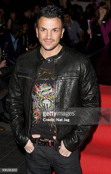 Singer Peter Andre attends the opening of the new Ed Hardy store at Westfield on December 1, 2009 in London, England.