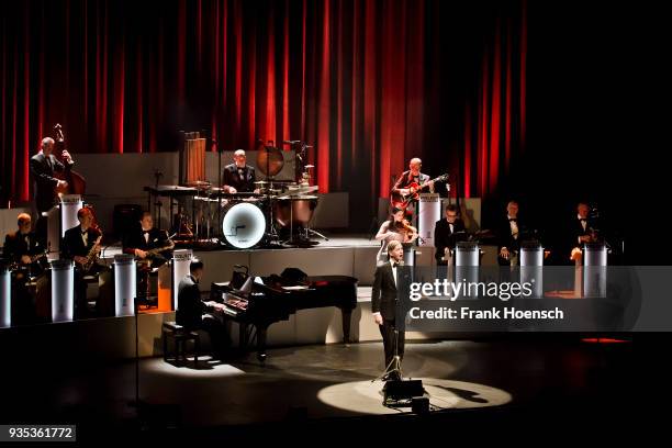 German singer Max Raabe performs live on stage during a concert at the Admiralspalast on March 20, 2018 in Berlin, Germany.