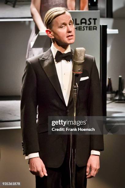 German singer Max Raabe performs live on stage during a concert at the Admiralspalast on March 20, 2018 in Berlin, Germany.