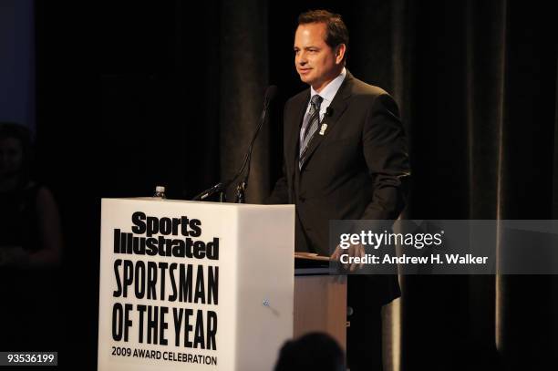 Sports Illustrated Group President Mark Ford speaks during the 2009 Sports Illustrated Sportsman of the Year Celebration at The IAC Building on...