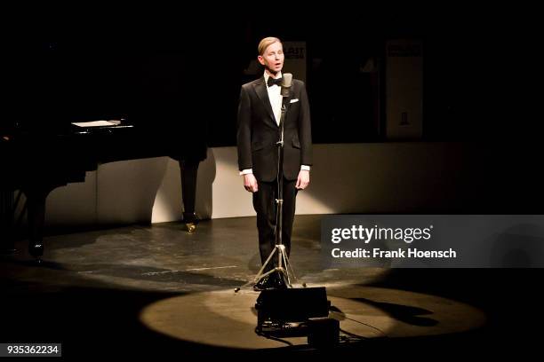 German singer Max Raabe performs live on stage during a concert at the Admiralspalast on March 20, 2018 in Berlin, Germany.