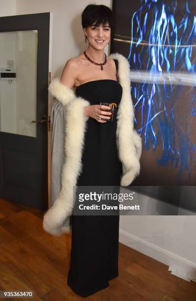 Eliza Cummings attends an exclusive dinner celebrating Derrick Santini's exhibition "Float & Fly", curated by Mark Broadbent of 'Bread & Honey', at...