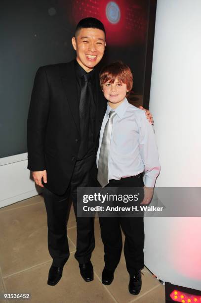 Kids Managing Editor, Bob Der and 2009 SportsKid of the Year Austin McCarthy attend the 2009 Sports Illustrated Sportsman of the Year Celebration at...