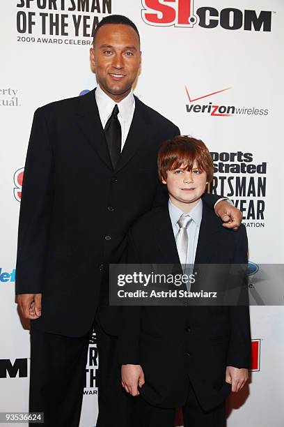 Sports Illustrated Sportsman of the Year Derek Jeter and 2009 SportsKid of the Year Austin McCarthy attend the 2009 Sports Illustrated Sportsman of...
