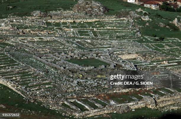 View of the area of the Great Temple, Hattusa , capital of the Hittite empire , Bogazkale, Turkey. Hittite civilisation, 13th century bC.