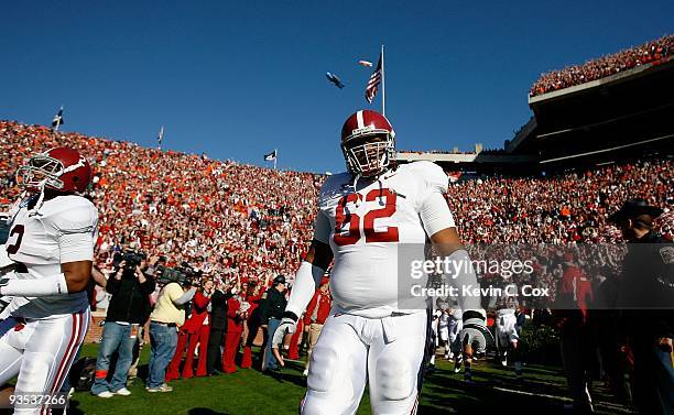 Terrence Cody of the Alabama Crimson Tide against the Auburn Tigers at Jordan-Hare Stadium on November 27, 2009 in Auburn, Alabama.