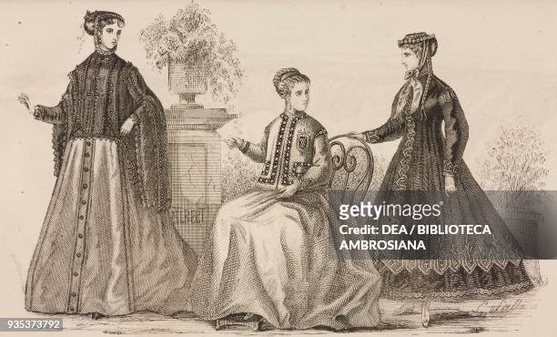 Galilee, Douarnenez, Casaque-Marquise, women's clothing models, engraving, Magasin des Demoiselles , Volume XXIII, 1866-1867 summer season.