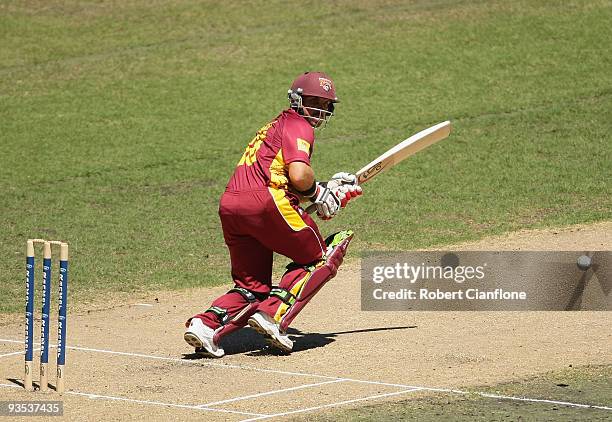 Chris Hartley of Queensland bats during the Ford Ranger Cup match between the Victorian Bushrangers and the Queensland Bulls at Melbourne Cricket...