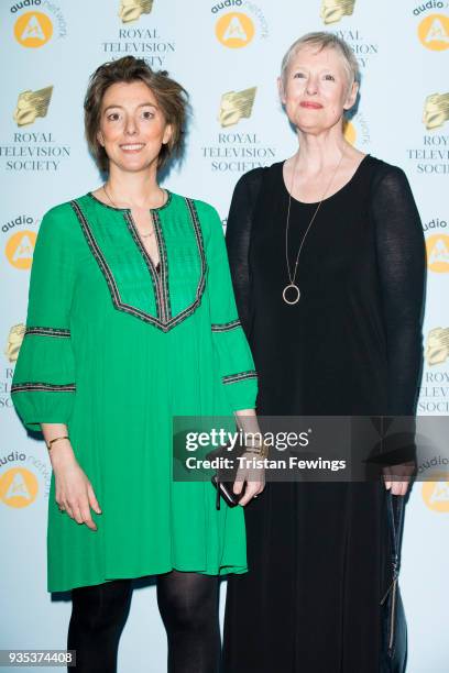 Nicole Taylor and Phillippa Lowthorpe attend the RTS Programme Awards held at The Grosvenor House Hotel on March 20, 2018 in London, England.