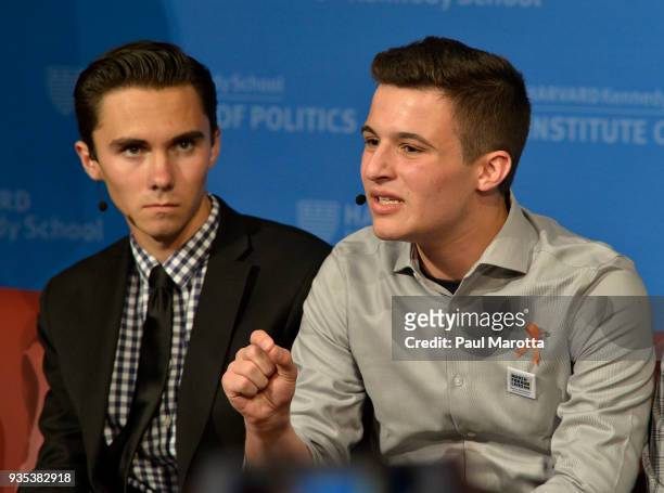 Survivors of Stoneman Douglas High School shooting Cameron Kasky speaks at a panel discussion titled "#NEVERAGAIN: How Parkland Students are Changing...