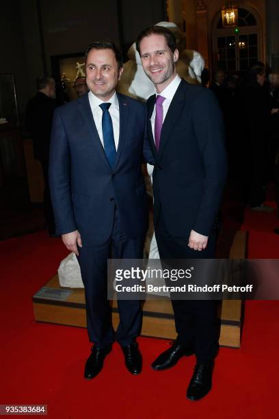 Prime Minister of Luxembourg Xavier Bettel and his husband Architect Gauthier Destenay attend the Reception given by LL.AA.RR. Grand-Duc Henri of...