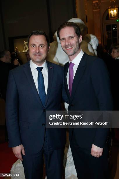 Prime Minister of Luxembourg Xavier Bettel and his husband Architect Gauthier Destenay attend the Reception given by LL.AA.RR. Grand-Duc Henri of...