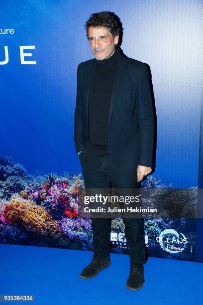 French actor Pascal Elbe attends "Blue" Paris Premiere at Mk2 Bibliotheque on March 20, 2018 in Paris, France.