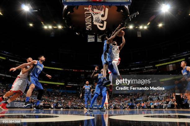 Lorenzo Brown of the Toronto Raptors shoots the ball against the Orlando Magic on March 20, 2018 at Amway Center in Orlando, Florida. NOTE TO USER:...