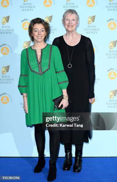 Nicole Taylor and Philippa Lowthorpe attend the RTS Programme Awards held at The Grosvenor House Hotel on March 20, 2018 in London, England.