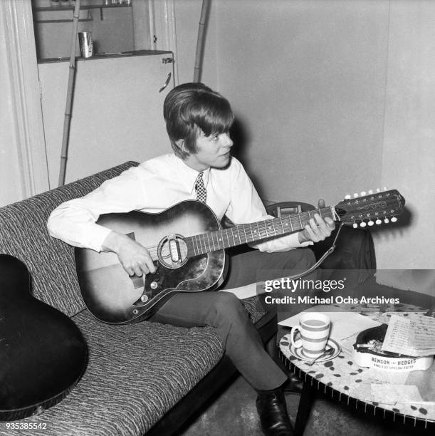 English singer-songwriter and actor David Bowie poses for a portrait at home circa 1966 in London, England. (Photo by Cyrus Andrews/Michael Ochs...