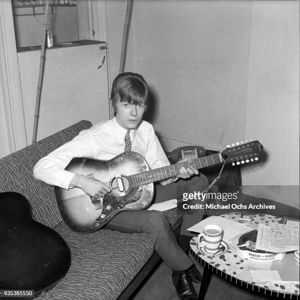 English singer-songwriter and actor David Bowie poses for a portrait at home circa 1966 in London, England. (Photo by Cyrus Andrews/Michael Ochs...
