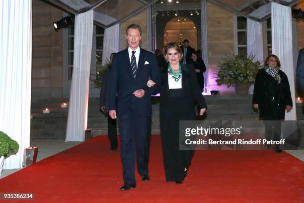 Grand-Duc Henri and Grande-Duchesse Maria Teresa of Luxembourg attend the Reception given by LL.AA.RR. Grand-Duc Henri of Luxembourg at Rodin Museum...