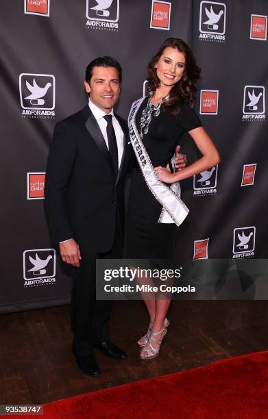 Actor Mark Consuelos and Miss Universe 2009 Stefania Fernandez attend the AID FOR AIDS International "My Hero Gala" 2009 at The Puck Building on...