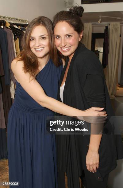 Actress Rachael Leigh Cook and designer Rachel Pally shop at the Rachel Pally Pop Up Boutique on December 1, 2009 in Los Angeles, California.