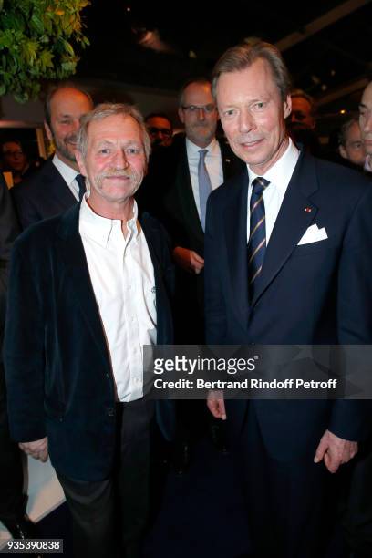 Jose Bove and LL.AA.RR. Grand-Duc Henri of Luxembourg attend the Reception given by LL.AA.RR. Grand-Duc Henri of Luxembourg at Rodin Museum during...