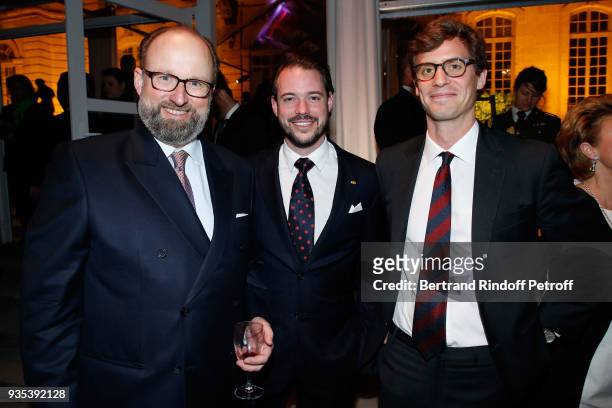 Prince Robert of Luxembourg, LL.AA.RR. Le Prince Felix of Luxembourg and Prince Josef-Emanuel of Liechtenstein attend the Reception given by...