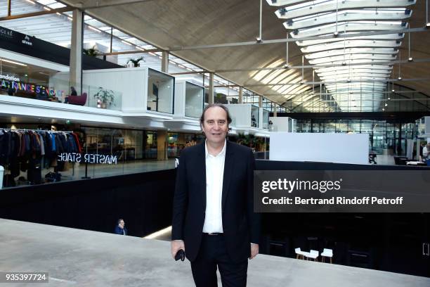 At Iliad and Fondator of the "Station F", Xavier Niel attends the "Station F" visit by Grand-Duc Henri and Grande-Duchesse Maria Teresa of Luxembourg...