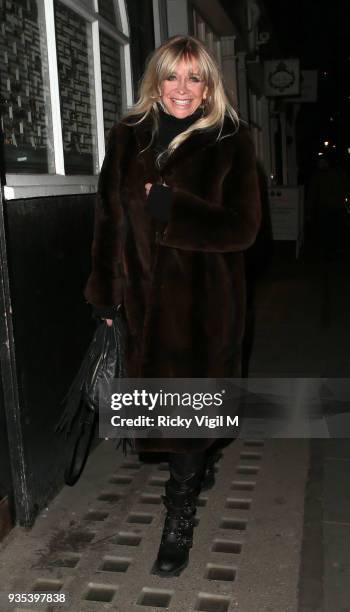 Jo Wood is seen attending The Real Greek's Vegan Menu - launch in Soho on March 20, 2018 in London, England.