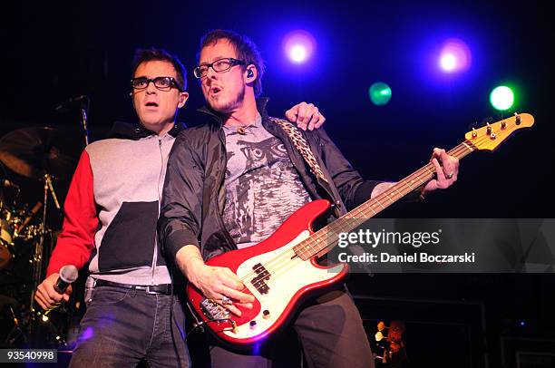 Rivers Cuomo of Weezer performs at the Aragon Ballroom on December 1, 2009 in Chicago, Illinois.