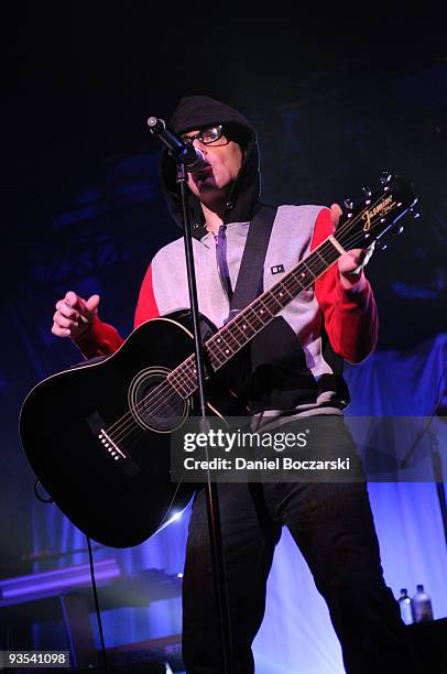 Rivers Cuomo of Weezer performs at the Aragon Ballroom on December 1, 2009 in Chicago, Illinois.