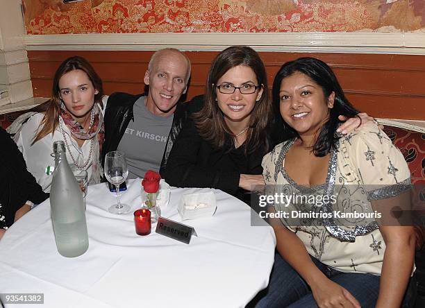 Model Tatiana Kovylina, fitness trainer David Kirsch, Desiree Gruber and Rachna Shah attend the Victoria's Secret Fashion Show viewing party at The...