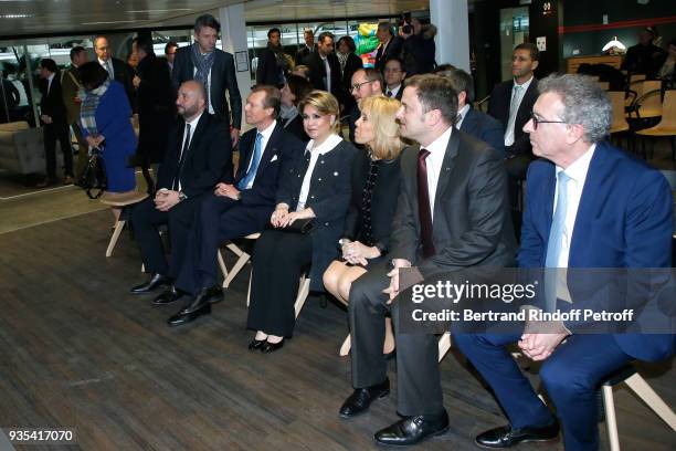 Minister of the Economy of Luxembourg, Etienne Schneider, LL.AA.RR. Grand-Duc Henri and Grande-Duchesse Maria Teresa of Luxembourg, Brigitte Macron,...