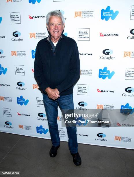 Cinematographer John Seale attends the "Breath" premiere during the Australian International Screen Forum at Francesca Beale Theater on March 20,...