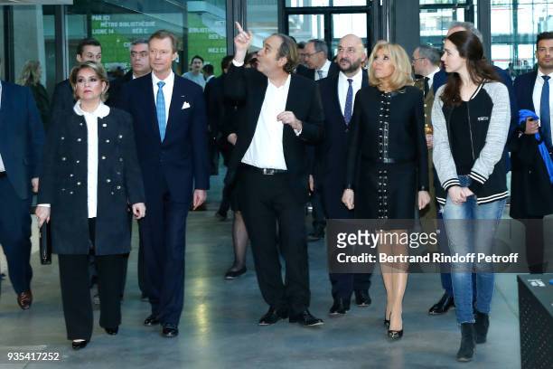 Grand-Duc Henri and Grande-Duchesse Maria Teresa of Luxembourg, CEO at Iliad and Fondator of the "Station F", Xavier Niel, Minister of the Economy of...