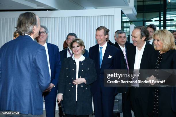 Grand-Duc Henri and Grande-Duchesse Maria Teresa of Luxembourg, CEO at Iliad and Fondator of the "Station F", Xavier Niel and Brigitte Macron attend...