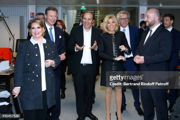 Grand-Duc Henri and Grande-Duchesse Maria Teresa of Luxembourg, CEO at Iliad, Fondator of the "Station F", Xavier Niel, Brigitte Macron, Minister of...