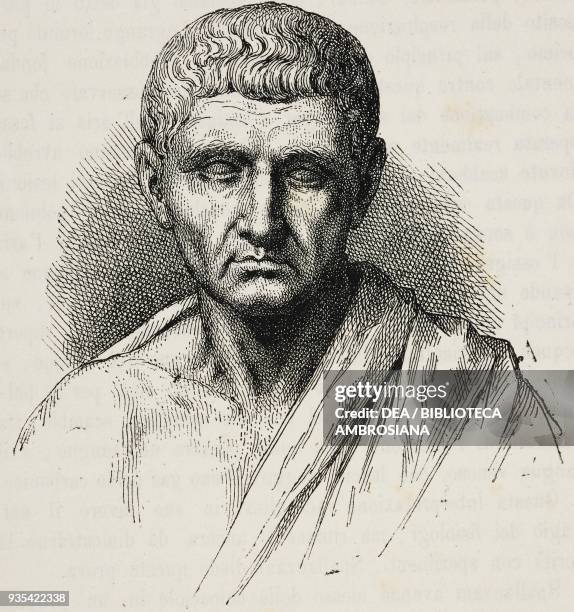 Portrait of Aristotle , illustration from Know Yourself, Notions of physiology to youth and educated people by Louis Figuier , with engravings by C...