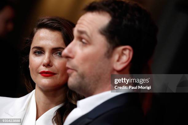 Actors Keri Russell and Matthew Rhys attend the Washington, D.C. Premiere of FX Networks' "The Americans" at The Newseum on March 20, 2018 in...